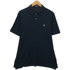 ラルフローレン 鹿の子 半袖 ポロシャツ 2XL 黒 ブラック ポニー 8670
