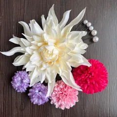 ハンドメイド　ダリア　ヘッドドレス
