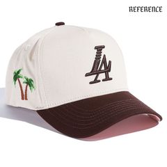 REFERENCE PARADISE LA SNAPBACK CAP【CREAM×BROWN】 (リファレンス 通販 キャップ 帽子 スナップバック ベースボールキャップ ロゴ LA)