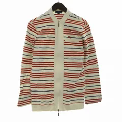 バーバリーブルーレーベル BURBERRY BLUE LABEL カーディガン ニット ストライプ ロゴ 刺繍 バンドカラー 長袖 L マルチカラー /ROのサムネイル