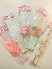 2個選べる♪　ベビー　ヘアバンド　カチューシャ　髪飾り　パール　ホワイト　ピンク