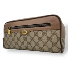 美品 GUCCI グッチ オールドグッチ GG柄 クラッチバッグ セカンドバッグ 茶 ブラウン GGスプリーム レディース メンズ ヴィンテージ PVC レザー ゴールド金具 K5