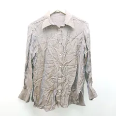 ◇ GREEN LABEL RELAXING スタンダードカラー サイドスリット 長袖 ブラウス 表記なし ブラウン系 レディース E  【1308160010563】