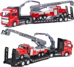 TOMMYFIELD 消防車 おもちゃ 消防車おもちゃ レッカー車 はしご車 子供( レッド)