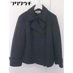 ◇ addenda by RENOWN アンゴラ混 中綿 長袖 ピーコート ブラック レディース  【中古】 【1202160008240】