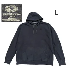 古着　フルーツオブザルーム無地パーカー ブラック L　swh0670