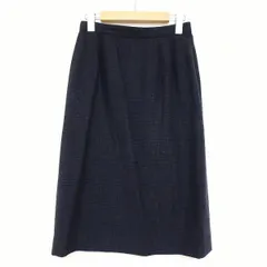 #anc マドモアゼルノンノン MademoiselleNONNON スカート L ダークグレー グレンチェック バックジップ レディース [921076]