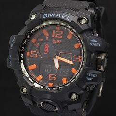 美品/新品】SMAEL デジタル アナログ 腕時計 ミリタリー ゴールド 黒 