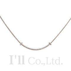 Tiffany&Co.　ティファニー　Tスマイル　ネックレス　スモール　750PG　38Pダイヤモンド0.10ct　ブランドジュエリー　アクセサリー　ペンダント　Tモチーフ　Au750　750ピンクゴールド　ローズゴールド　K18PG　18金【75955】