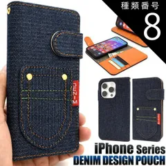 種類8：iPhone 13 mini iPhone ポケット デニムデザイン手帳型ケース かわいい 人気 おしゃれ デニム生地 ポップ カジュアル  7/8/SE2/SE3/X/XS/XS Max/11/12 Pro Max/12 mini/13/13 Pro
