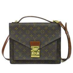 本物 ルイヴィトン LOUIS VUITTON LV モンソー モノグラム 2WAY ショルダーバッグ ハンドバッグ ブラウン M51185 ビトン バッグ 中古 【フォロー割】