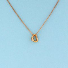 【美品】 Tiffany&Co. （ティファニー） ｵｰﾌﾟﾝﾊｰﾄ ﾐﾆﾈｯｸﾚｽ 750YG ブランドジュエリー ネックレス/ペンダント/チョーカー