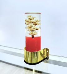 レトロ 水中花ライト 青 選べるステー 金メッキ・鏡面ステンレス 水中