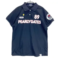サイズ：2 PEARLY GATES パーリーゲイツ  半袖ポロシャツ ニコちゃん  ネイビー系 [240101467305] ゴルフウェア レディース ストスト