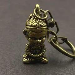 真鍮 キーホルダー キーリング ヴィンテージ ビンテージ アンティーク レトロ 真鍮製 縁起物 ハンドメイド ペンダントトップ 置物 チャーム 悟空 サル 106