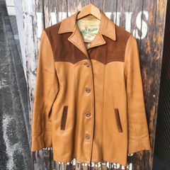 60s Vintage Mid Western Deer Skin Leather Jacket US-34 ビンテージ ディアスキン カントリー ウエスタン レザージャケット