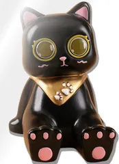 CIOP(シオップ) どうぶつ スマホスタンド スマホ立て かわいい 可愛い おしゃれ フィギュア 卓上 iphone/ipad/タブレットパソコン((ねこ 02) 黒猫 ゴールド スカーフ)