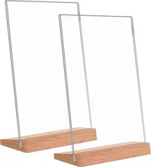 Folgtek サインホルダー 2個セット A4判 ポップスタンド フォトフレーム アクリル立て看板 POPスタンド( 透明)