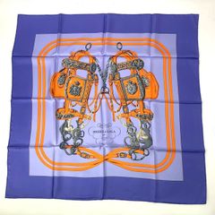 新品同様 HERMES エルメス カレ90 シルク スカーフ BRIDES DE GALA ブライド&ガラ ブルー