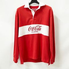 GU コカ コーラ コラボ 長袖ラガーシャツ Sサイズ 赤 白 Coca Cola メンズ レディース ユニセックス