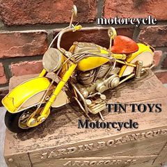 ブリキのおもちゃ《motorcycle》バイク　イエロー