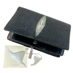 【美品⭐️スティングレー/エイ革❶】 高級素材スティングレイ　 エイ革・Guy Laroche 　 ★二つ折り財布　 ★札入れ/ファスナー小銭入れ/カード入れ 本革 レザー ウォレット （AYA） 124120401000ASO