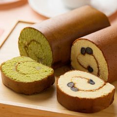 食品サンプル ロールケーキ 粉砂糖仕立て 店頭用非売品 実物大 昭和