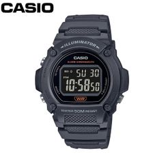 CASIO カシオ W-219H-8B ダークグレー 反転液晶 薄型 軽量 防水 ユニセックス デジタル シンプル 簡単操作 腕時計 メンズ レディース キッズ チープカシオ 男性 女性 子供 時計