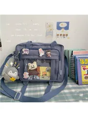 バッグ レディース ショルダーバッグ 女子高生 バッグ トランスペアレント ハンドバッグ ブックバッグ サッチェル ショルダーバッグ イタバッグ ビッグクロスボディバッグ レディース イタバッグ、ストリート&和風レ