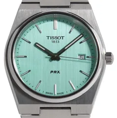 ★箱・ギャラ付！美品！TISSOT ティソ PRX T137410A T137.410.11.091.01 ライトグリーン文字盤 クオーツ メンズ★