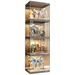 【人気商品】横1*縦4) (ダークグレー『ledなし』 フィギュアケース フィギュアケース フィギュアケース フィギュアケース 幅40 大型 大型 コレクションケース コレクションケース コレクションケース 棚 棚 ディスプレイケース PFLife