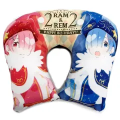 【中古】クッション・抱き枕・本体 [単品] ネックピロー 「Re：ゼロから始める異世界生活 Re：ゼロから始めるラムとレムの誕生日生活2020 in 渋谷マルイ バースデーセットB」