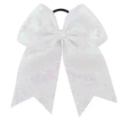 リボン キラキラ スパンコール ヘアゴム ヘアバンド ポニーテール おしゃれ ホワイトホワイトP_1