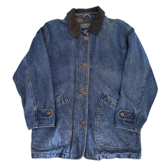 90s LANDSEND デニムハンティングカバーオール 裏地付 レディース表記メンズサイズ