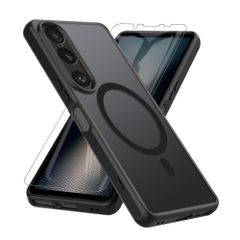 【数量限定】ケース ガラスフイルム付き 耐衝撃 (磁気充電可・米軍規格) 薄型 耐衝撃 VII 柔らかい手触り半透明 Xperia Xperia 1 VII 1 専用 カバー 黄ばみなし 先行発売】YXHH新登場 指紋防止 衝撃吸収ポケット内蔵 【2025年度