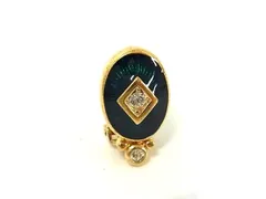 ■美品■ Burberrys バーバリーズ  片耳のみ ラインストーン クリップ式 イヤリング アクセサリー レディース グリーン系 DG8966