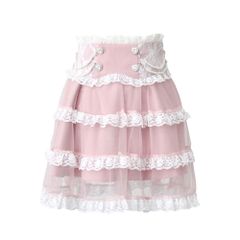 bobon21♡ダブルレースアップミニ丈レーシースカート スイートピンク