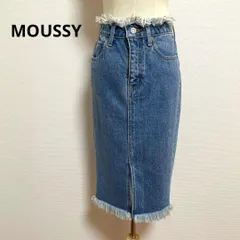 MOUSSY マウジー フリンジ デニムスカート ブルー　サイズ１