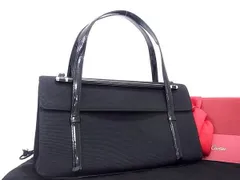■美品■ Cartier カルティエ カボション キャンバス×パテントレザー トートバッグ ショルダーバッグ 肩掛け ブラック系 BL1987のサムネイル