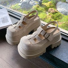 Tokyo Femme】厚底サンダル ビルケン風 穴あきデザイン 2025春夏
