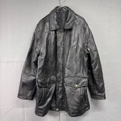 ラムレザー　パッチワークハーフコート　ジャケット　羊革　メンズM