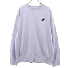 美品 NIKE ナイキ ワンポイントロゴ 長袖 トレーナー M パープル メンズ 古着