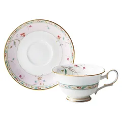 03:ピンク Noritake ノリタケ カップ & ソーサー ( コーヒー ティー 兼用) 215cc 花更紗 ピンク ボーンチャイナ T50717A/4409-5