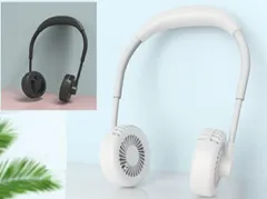 扇風機 首掛け 羽なし首かけ 携帯扇風機 超大容量2600mAh 360角度調整 大風量　3段階風量調節 ハンズフリー ポータブル 持ち運び便利 ハンディファン USB充電式 熱中症対策 ミニ扇風機 ダブルファン　ネッククーラーヘッドホン型扇風機 携帯ファン