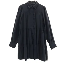 ZARA ザラ 長袖 ティアード シャツワンピース XS ブラック レディース 古着