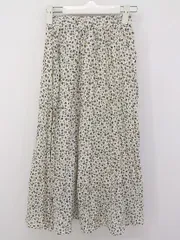 ◇ OLIVE des OLIVE 花柄 ロング フレア スカート サイズS ホワイト ブルー マスタード系 レディース P  【中古】 【1212200003357】