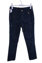 【美品】EDWIN GOLF(エドウィンゴルフ) パンツ ネイビーカモフラ柄 レディース S ゴルフ用品 2410-1276 中古