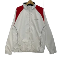 00's~ Reebok/リーボック ナイロンジャケット ラグラン ウインドブレーカー ブルゾン ライトアウター ワンポイントプリント オーバーサイズ ビッグシルエット CHINA製 メンズ M ホワイト