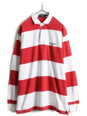 【お得なクーポン配布中!】 90s ポロスポーツ ラルフローレン ワイド ボーダー 長袖 ラガー シャツ L