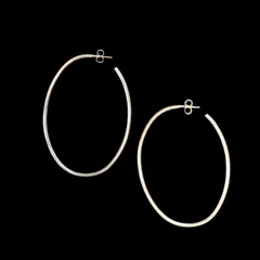 CELINE セリーヌ アクセサリー ピアス シルバー フープ 楕円